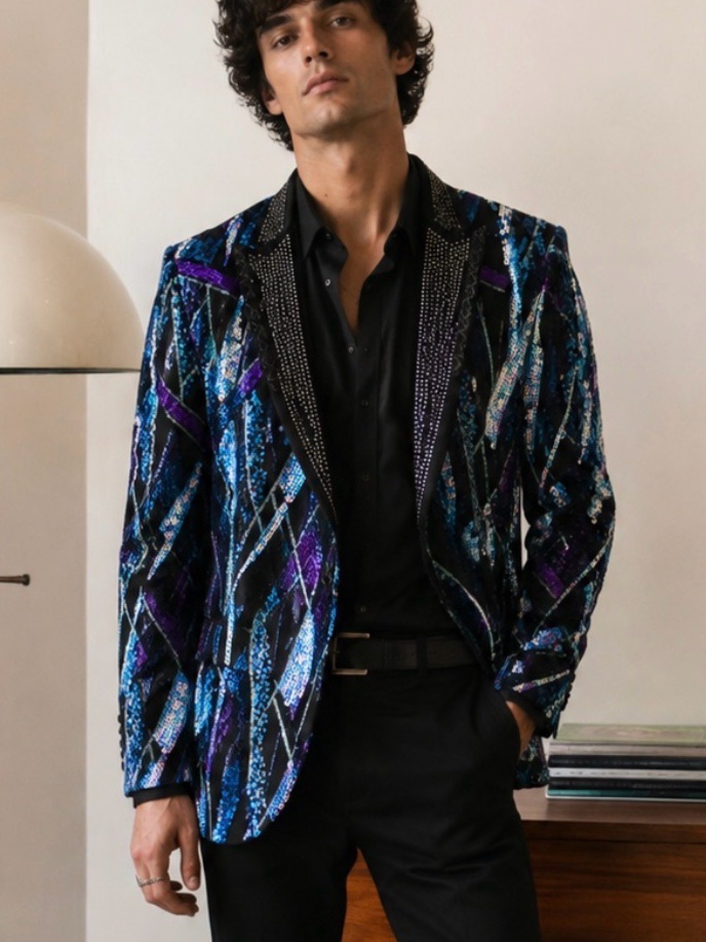 Western Fashion Men’s Sequin Blazer Size L